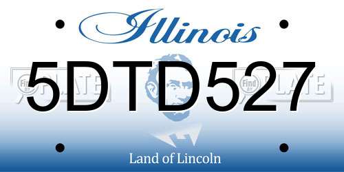 5DTD527 Illinois License Plate