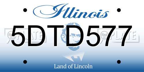 5DTD577 Illinois License Plate