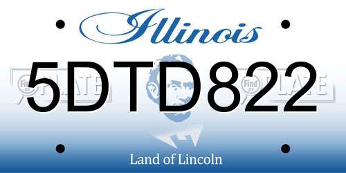 5DTD822 Illinois License Plate