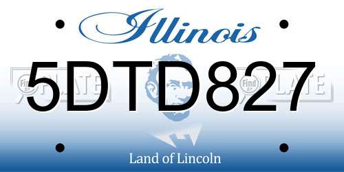 5DTD827 Illinois License Plate