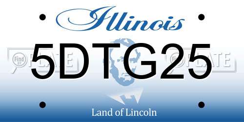 5DTG25 Illinois License Plate