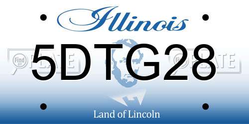 5DTG28 Illinois License Plate