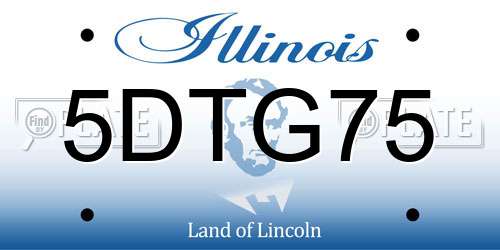 5DTG75 Illinois License Plate