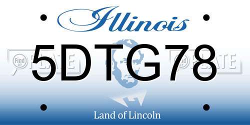 5DTG78 Illinois License Plate