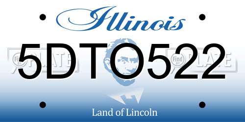 5DTO522 Illinois License Plate