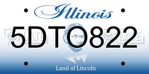 5DTO822 Illinois License Plate