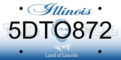 5DTO872 Illinois License Plate