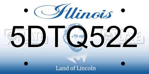 5DTQ522 Illinois License Plate