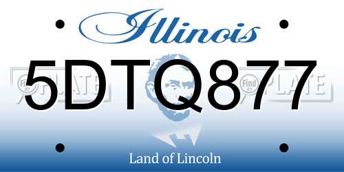 5DTQ877 Illinois License Plate