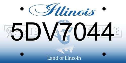 5DV7044 Illinois License Plate