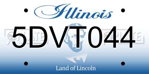 5DVT044 Illinois License Plate