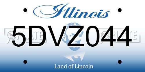 5DVZ044 Illinois License Plate