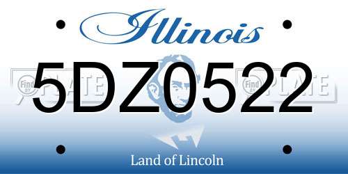 5DZ0522 Illinois License Plate