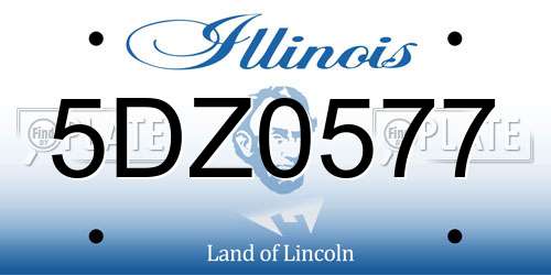 5DZ0577 Illinois License Plate