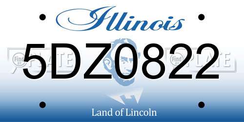 5DZ0822 Illinois License Plate