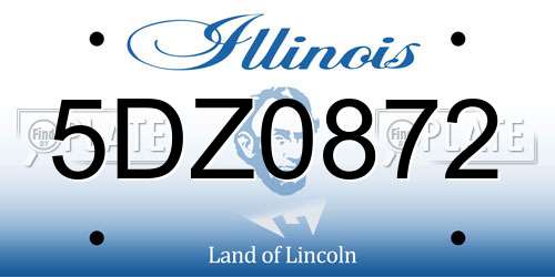 5DZ0872 Illinois License Plate