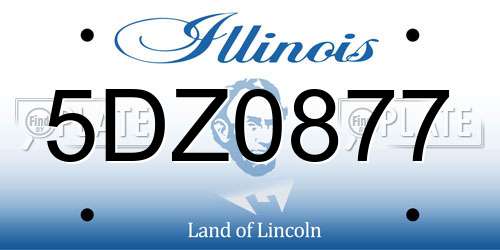 5DZ0877 Illinois License Plate