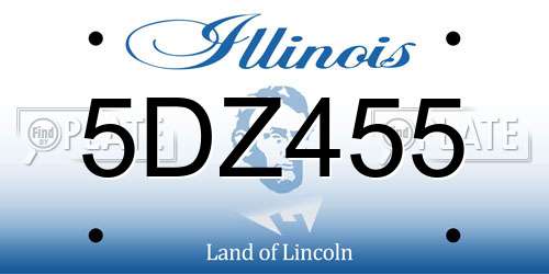 5DZ455 Illinois License Plate