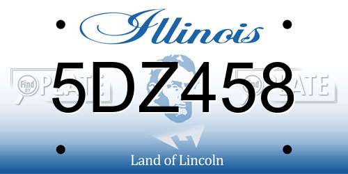 5DZ458 Illinois License Plate