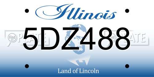 5DZ488 Illinois License Plate