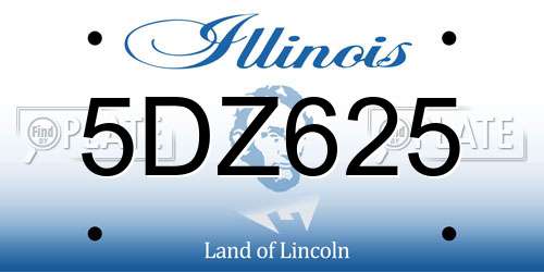 5DZ625 Illinois License Plate