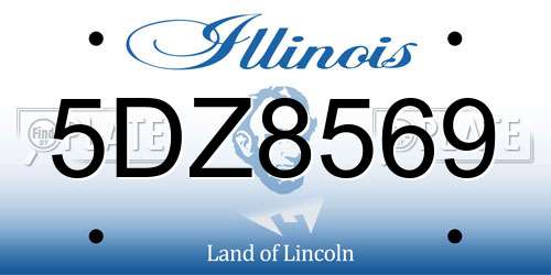 5DZ8569 Illinois License Plate