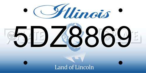 5DZ8869 Illinois License Plate