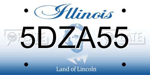 5DZA55 Illinois License Plate
