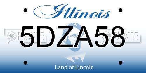 5DZA58 Illinois License Plate