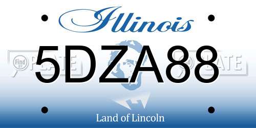 5DZA88 Illinois License Plate