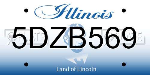 5DZB569 Illinois License Plate