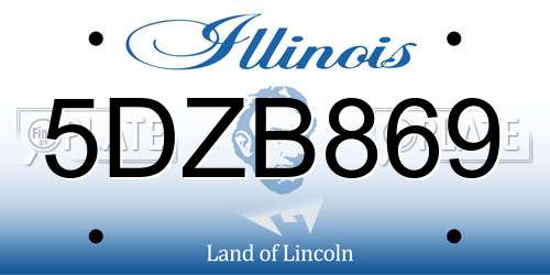 5DZB869 Illinois License Plate