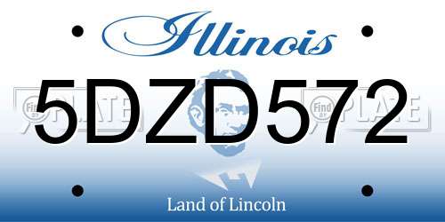 5DZD572 Illinois License Plate