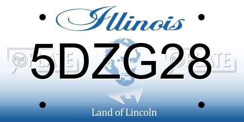 5DZG28 Illinois License Plate
