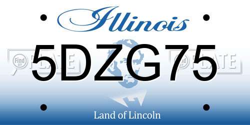 5DZG75 Illinois License Plate