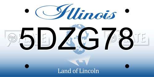 5DZG78 Illinois License Plate