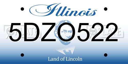 5DZO522 Illinois License Plate
