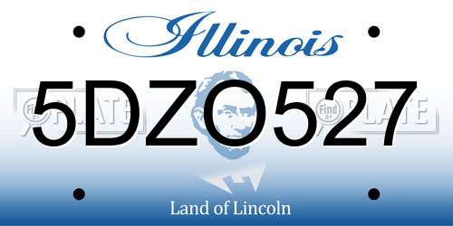 5DZO527 Illinois License Plate