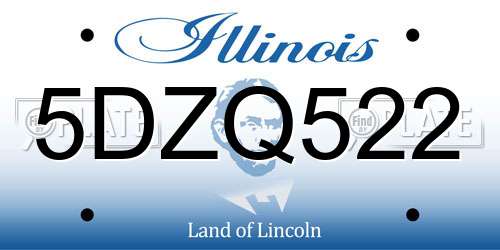 5DZQ522 Illinois License Plate