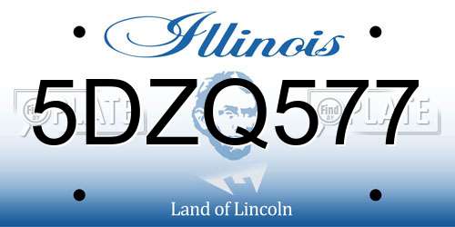5DZQ577 Illinois License Plate