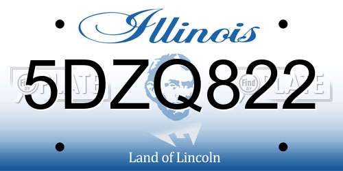 5DZQ822 Illinois License Plate