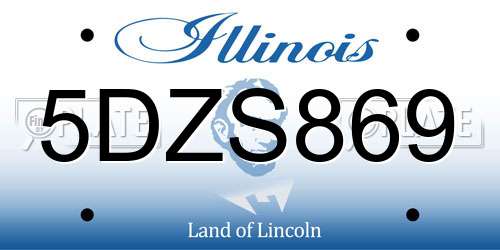 5DZS869 Illinois License Plate