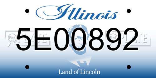 5E00892 Illinois License Plate