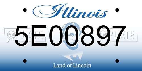 5E00897 Illinois License Plate