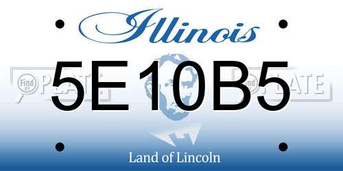 5E10B5 Illinois License Plate