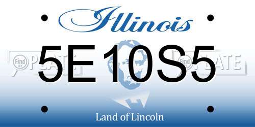 5E10S5 Illinois License Plate