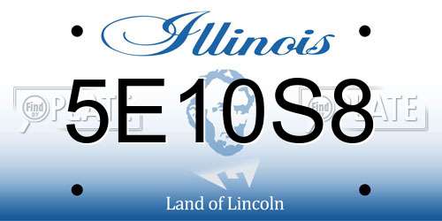 5E10S8 Illinois License Plate