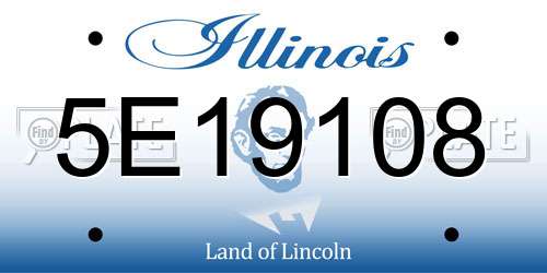 5E19108 Illinois License Plate