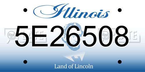 5E26508 Illinois License Plate