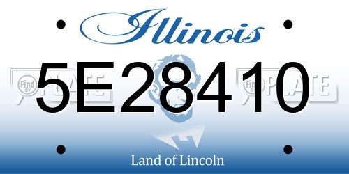 5E28410 Illinois License Plate